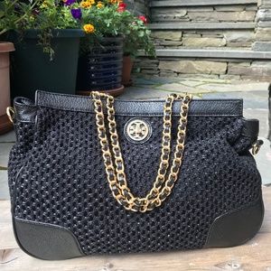 Tory Burch Adalyn Crochet Leather Satchel